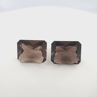 4.02 Ct Tw Smoky Quartz Matched Pair Rectangle Cut – Smoky Brown