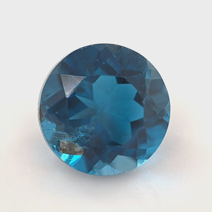 1.75 Ct Deep Blue Topaz Round Cut – Bold Teal Blue