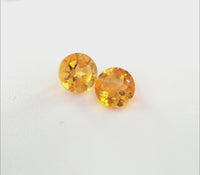 Citrine Round Cut Matched Pair 0.92 Tcw – Golden Orange Citrine