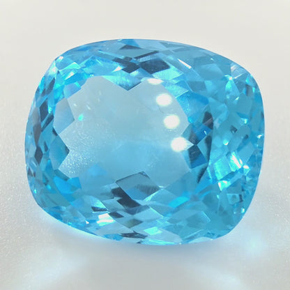 Swiss Blue Topaz Cushion Cut 20.30 Ct – Vivid Electric Blue Topaz