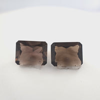 3.78 Ct Tw Smoky Quartz Matched Pair Rectangle Cut – Natural Brown Quartz