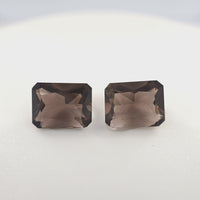 3.83 Ct Tw Smoky Quartz Matched Pair Rectangle Cut – Smoky Brown