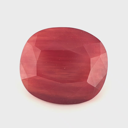 4.65 Ct Red Chalcedony Oval Rose Cut – Translucent Salmon Tone