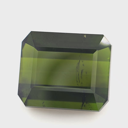 6.45 Ct Dark Green Tourmaline Emerald Cut – Deep Forest Green