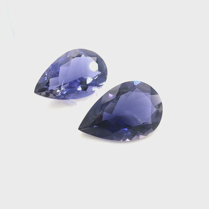 Iolite Pear Cut Matched Pair 4.36 Tcw – Deep Violet Blue Iolite